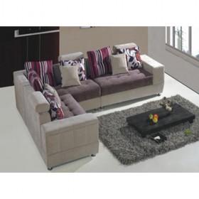 Unusual Luxury Graceful Beige And Purple Detachable Fabric Sofa Set