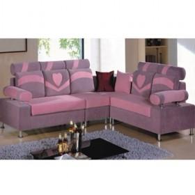 Nice Light Grey And Pink Sweet Design Detachable Fabric Sofa Set
