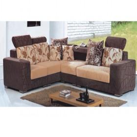 Popuplar Design Delicated Brown And Beige Floral Prints Separable Fabric Sofa Set