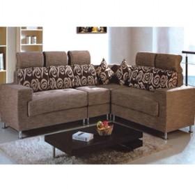 High Quality Brown And Beige Linen Detachable Fabric Sofa Set