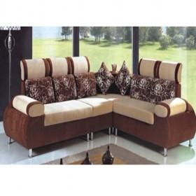 High Quality Brown And Beige Corner Fabric Sofa Set