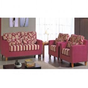 High Quality Red Floral Prints Sweet Fabric Sofa Set