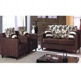 High Quality Dark Brown Burlap Chocolate Fabric Sofa Set