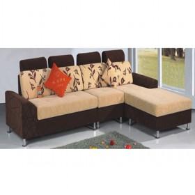 High Quality Dark Brown With Beige Floral Prints Classic Fabric Sofa Set