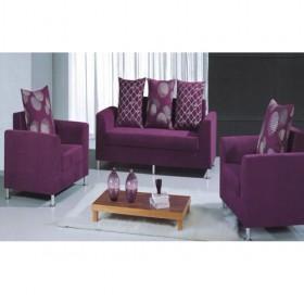 Elegant Design Plum Floral Decorative Three Seats Fabric Sofa Set