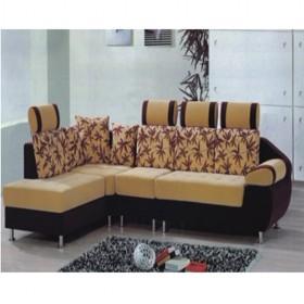 High Quality Brown And Beige European Style Fabric Sofa Set