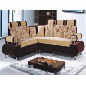 Good Quality Gorgeous Brown And Beige Prints Detachable Fabric Sofa Set