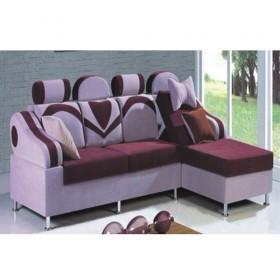 Hot Sale Promotional Light Purple Curving Lines Fabric Sofa Set
