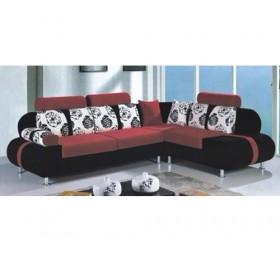 High Quality Black And Red Middle Size 280cm Fabric Sofa Set