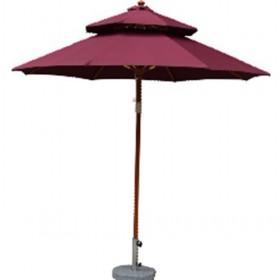 38mm High Purple Patio Umbrellas, Single String Double Layer Wooden Umbrella