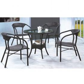 Popular Black Rattan Corner Dining Set