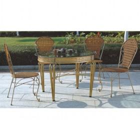 Best Selling Beige Rattan Dining Table And Chair Set For Sale