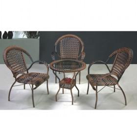 Elegant Design Brown Plain Homely Design Rattan Dining Sets