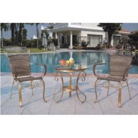 Unique Design 3 Piece Rattan Dining Chairs Set