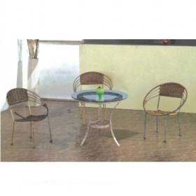 Mini Size Three Seats Rattan Dining Set