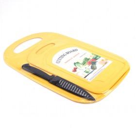 Yellow Eco-friendly Rectangular Cutting Boards With 1 Kitchen Knife