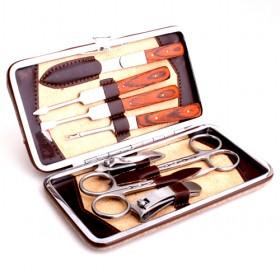 Good Quality 8 In 1 Orange Stainless Steel Pedicure Sets With PU Case Nice Gift Pack Beauty Tools