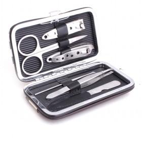 6 In 1 Hot Sale Stainless Steel Pedicure And Manicure Set In Black PU Case