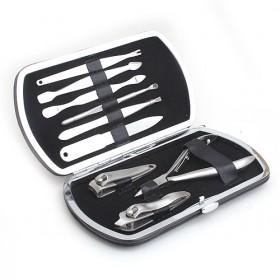 High Quality 9 Pieces Manicure And Pedicure Set With Black Elegant PU Case