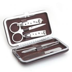Classic Design Brown Stainless Steel Portable 6 In 1 Cheap Pedicure And Manicure Set