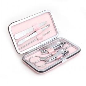Hot Sale Beauty Tools In Pink PU Case 6 In 1 Cheap Pedicure And Manicure Set