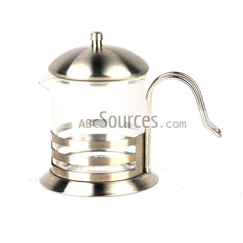 wholesale High End Steel And Glass Stripes Design Durable Milk Cup With