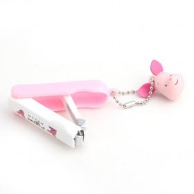 Pink Pig Nail Clipper With Chainning Pig Head/ Nail Trimmers/ Fingernail Cutters