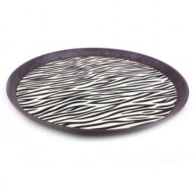 Coffee Color Edges Plastic Food Tray With Zebra Pattern In The Middle