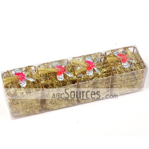 wholesale Cherry Decotative Shatterproof Gold Gift Box Christmas