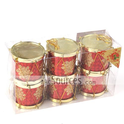 wholesale Shatterproof Red Drum Christmas OrnamentsLC060212119
