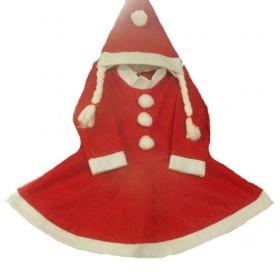 Classic Design Young Girls Santa Claus Costume Suit