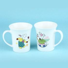 Promotional White And Cartoon Prints Ceramic Cups/ Coffee Mugs