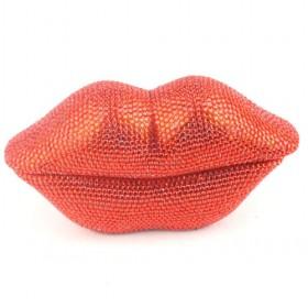 Red Sexy Lips Phone With Diamonds Decoration, Creative Phone, Home Use Novalty Telephone
