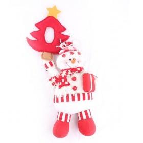 White And Red Plaid Cute Decorative Christmas Snowman Dolls