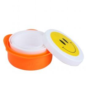 Orange And White Happy Face Prints Folding Retractable Mini Cup Mug