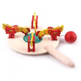 Wood Kid Toy Chicken Eating