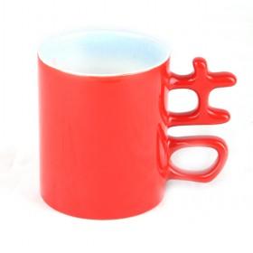 Red and White Ceramic Cup/ Coffee Cups/ Mugs/ Water Cup With Novalty Handle