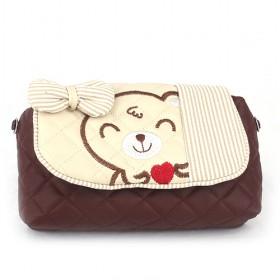 Lovely Design Beige And Brown Cat Prints Waterproof PU Utility Double-layer Cosmetic Makeup Bags
