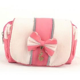 Classic Design Fashionable White And Pink Double-layer Rivet Portable Multifunctional Cosmetic Makeup Bag