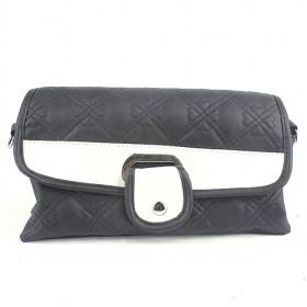 Classic Design Fashionable White And Black Double-layer Rivet Portable Multifunctional Cosmetic Makeup Bag