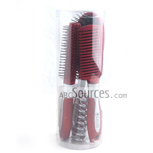 wholesale Classic Design Black And Red Roll Massage Resin Hair Brush