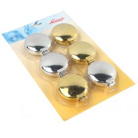 Hot Sale 6 PCS Golden And Silver Portable Framed Round Mirror