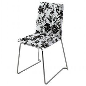 Hot Sale White And Black Floral Decorative Dining Chair