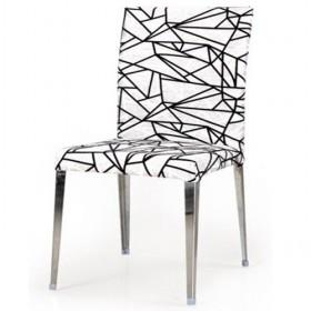 Novelty Design White And Black Polished Stainless Steel Dining Chair