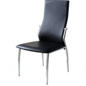 Full Black Elegant Upholdstered Leather Dining Chair