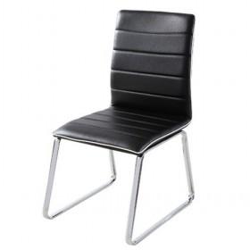 Modern Black Flannel Leather Dining Chair