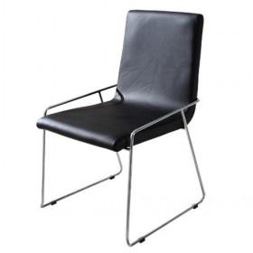 Simple Modern Design Black Leather Dining Chair