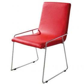 Simple Modern Design Red Leather Dining Chair