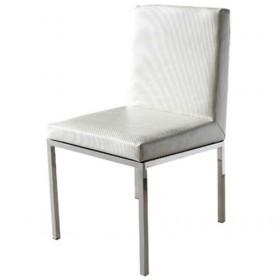 Good Quality White Upholstered Leather Dining Chair