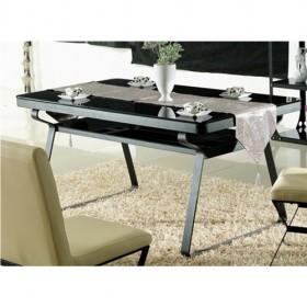 Modern Stylish Black Tempered Glass Home Dining Table